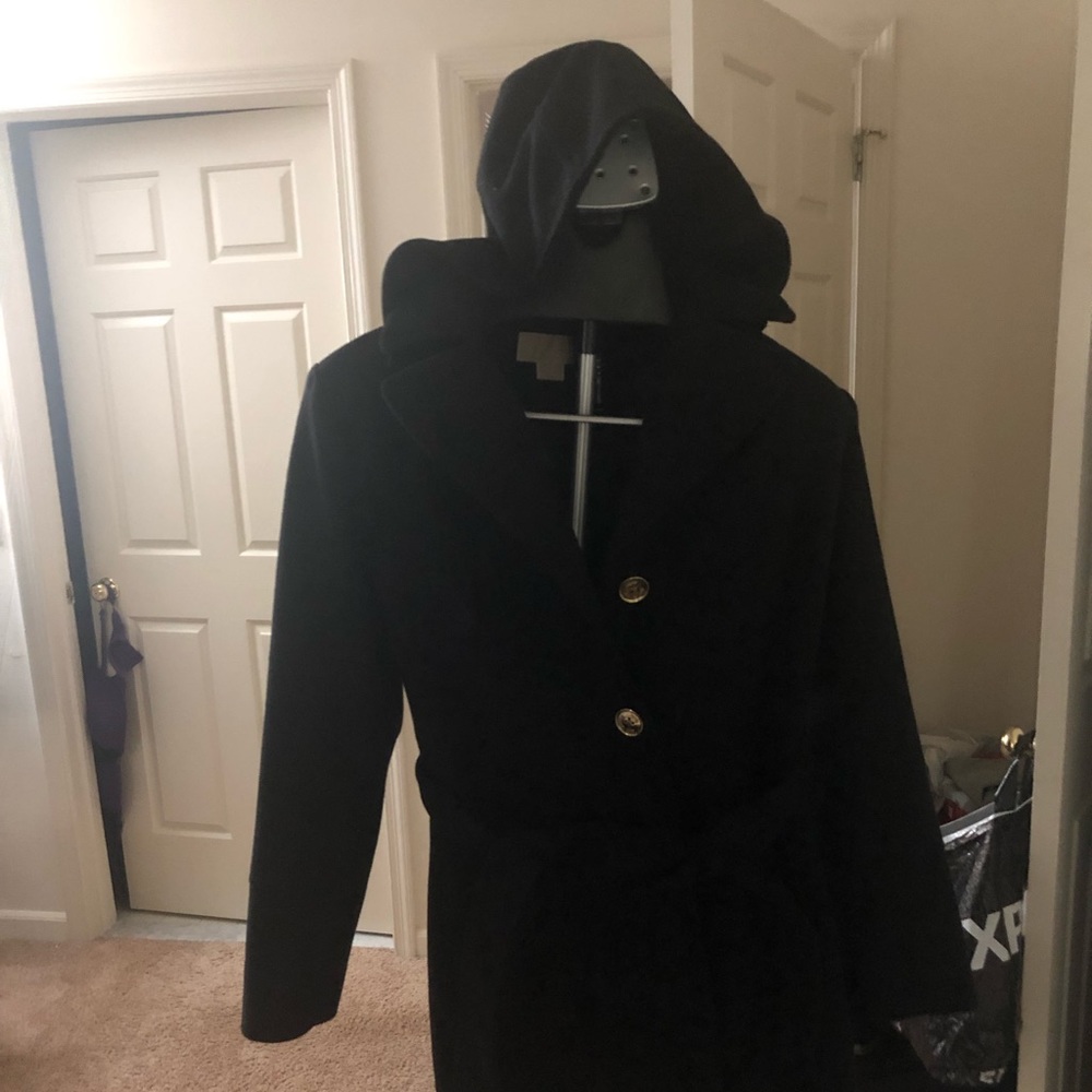 Michael Kors women wool trench with hood